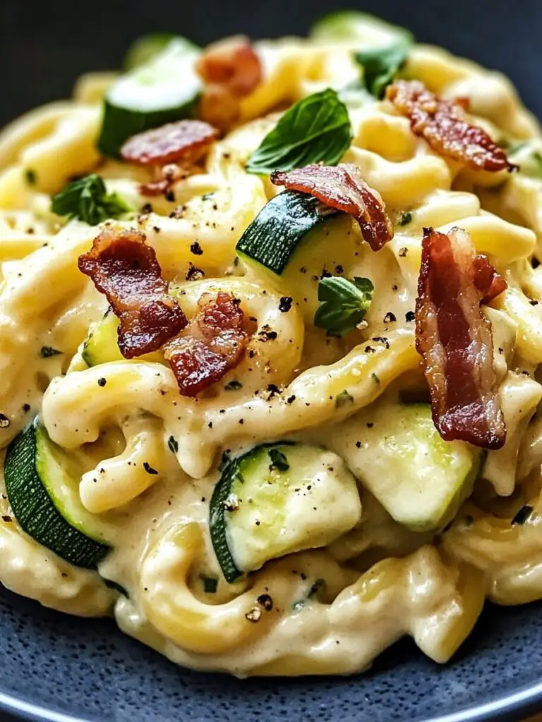 Creamy Courgette Bacon Pasta