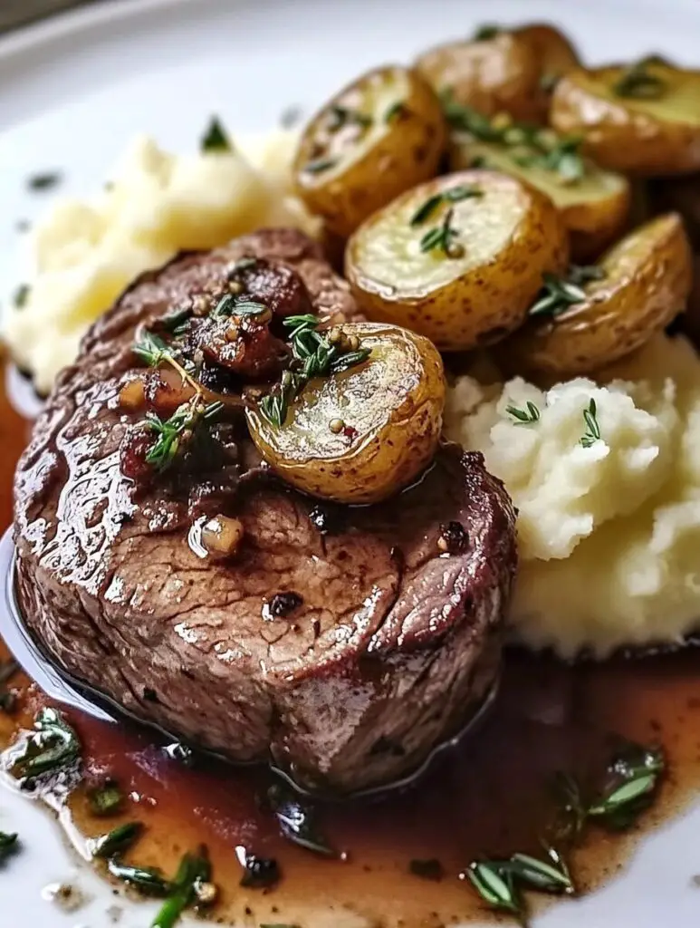 Beef Tenderloin Roast with Smashed Potatoes