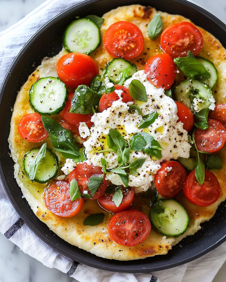 Socca with Whipped Feta and Tomato Salad