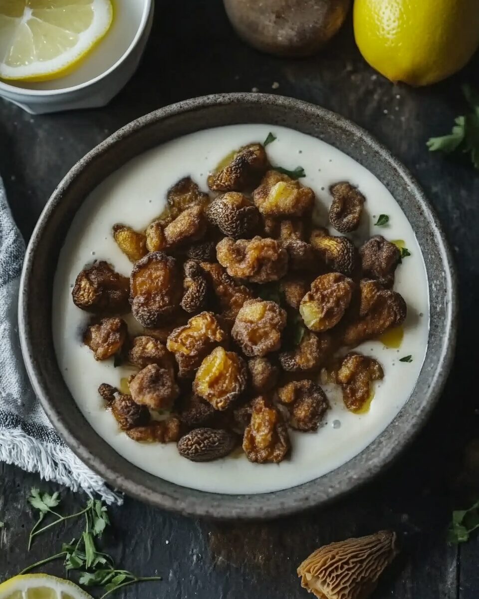 Fried Morels And Lemon Crema