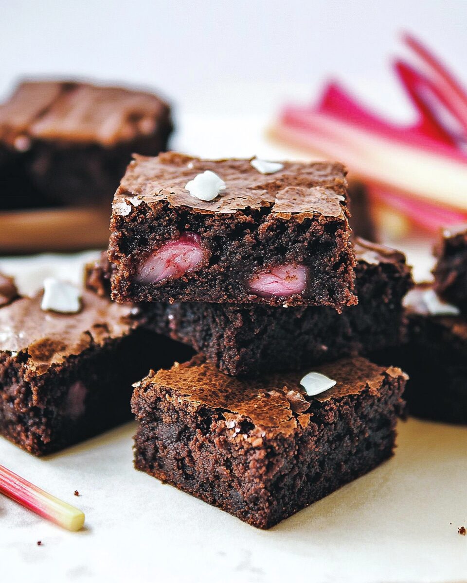 Rhubarb Chocolate Brownies