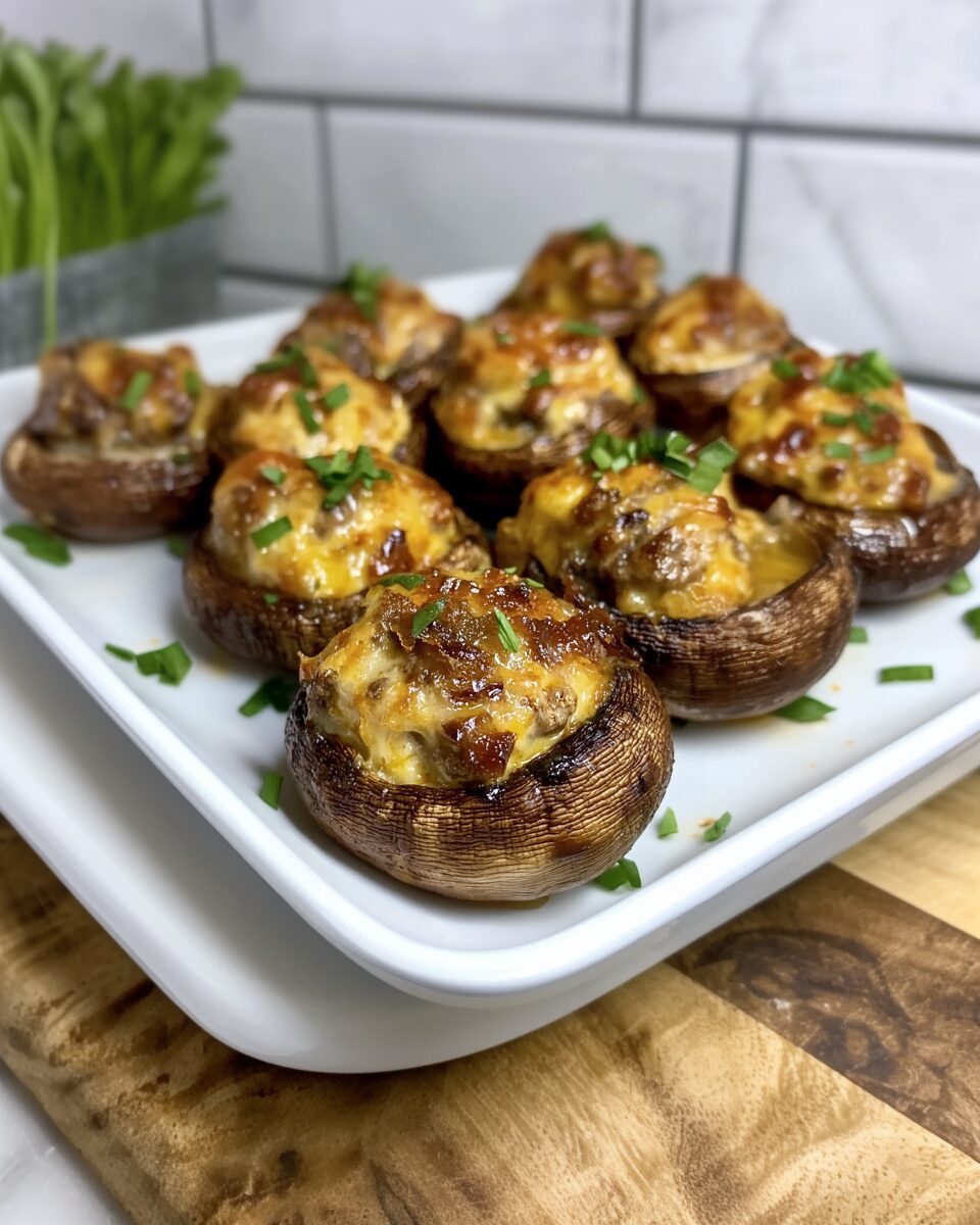 Air Fryer Stuffed Mushrooms
