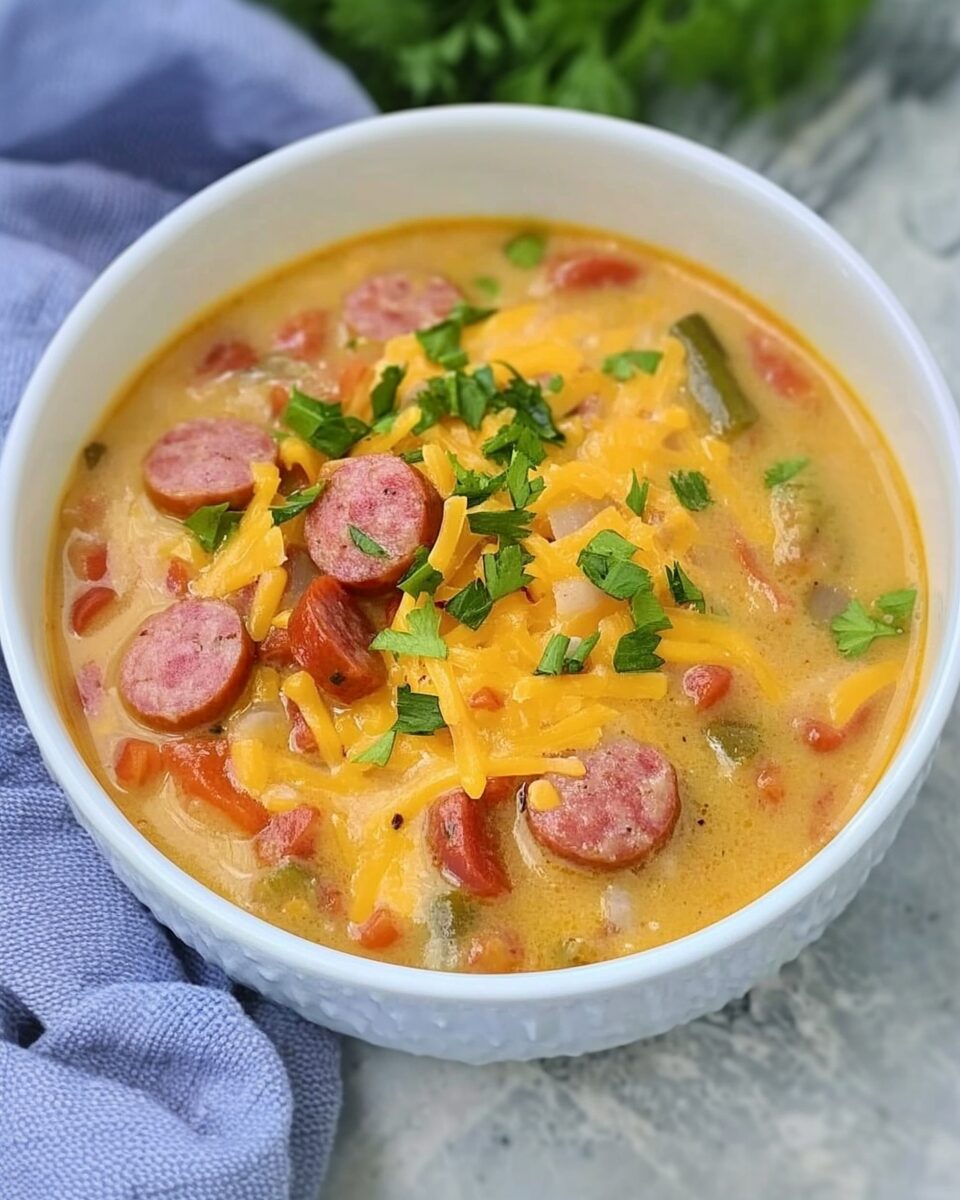 Cheesy Smoked Sausage Soup