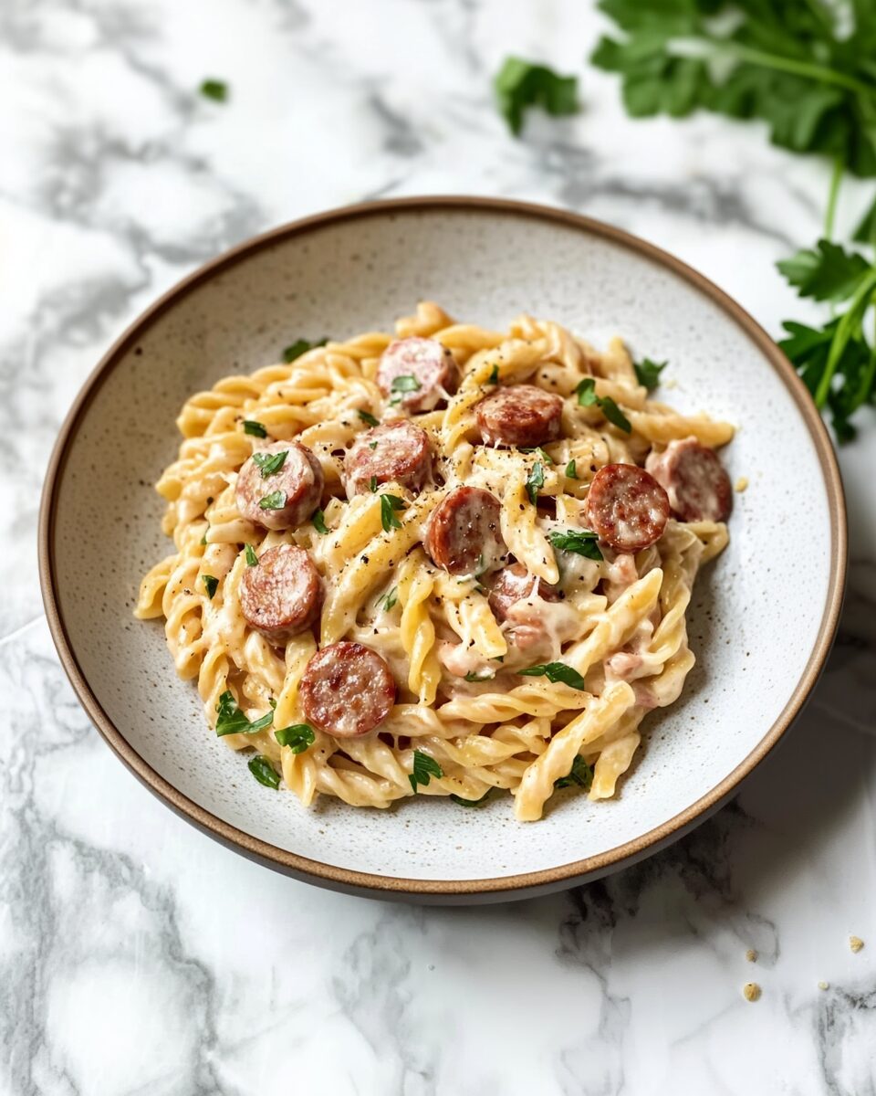 Cream Cheese Smoked Sausage Pasta