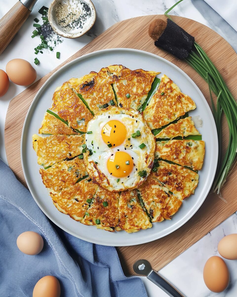Enoki Mushroom Egg Pancake