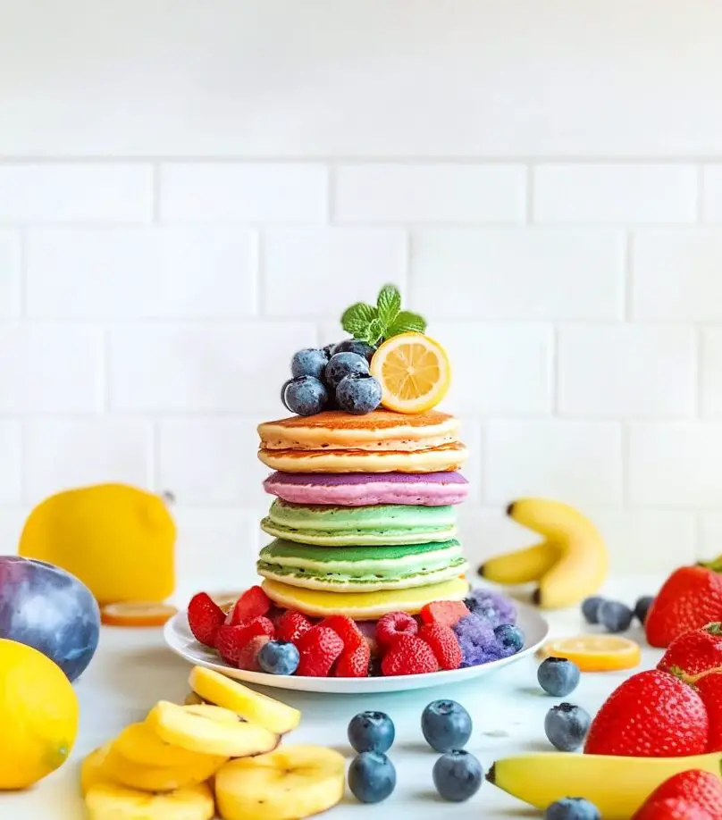 Easy Rainbow Vegan Pancakes