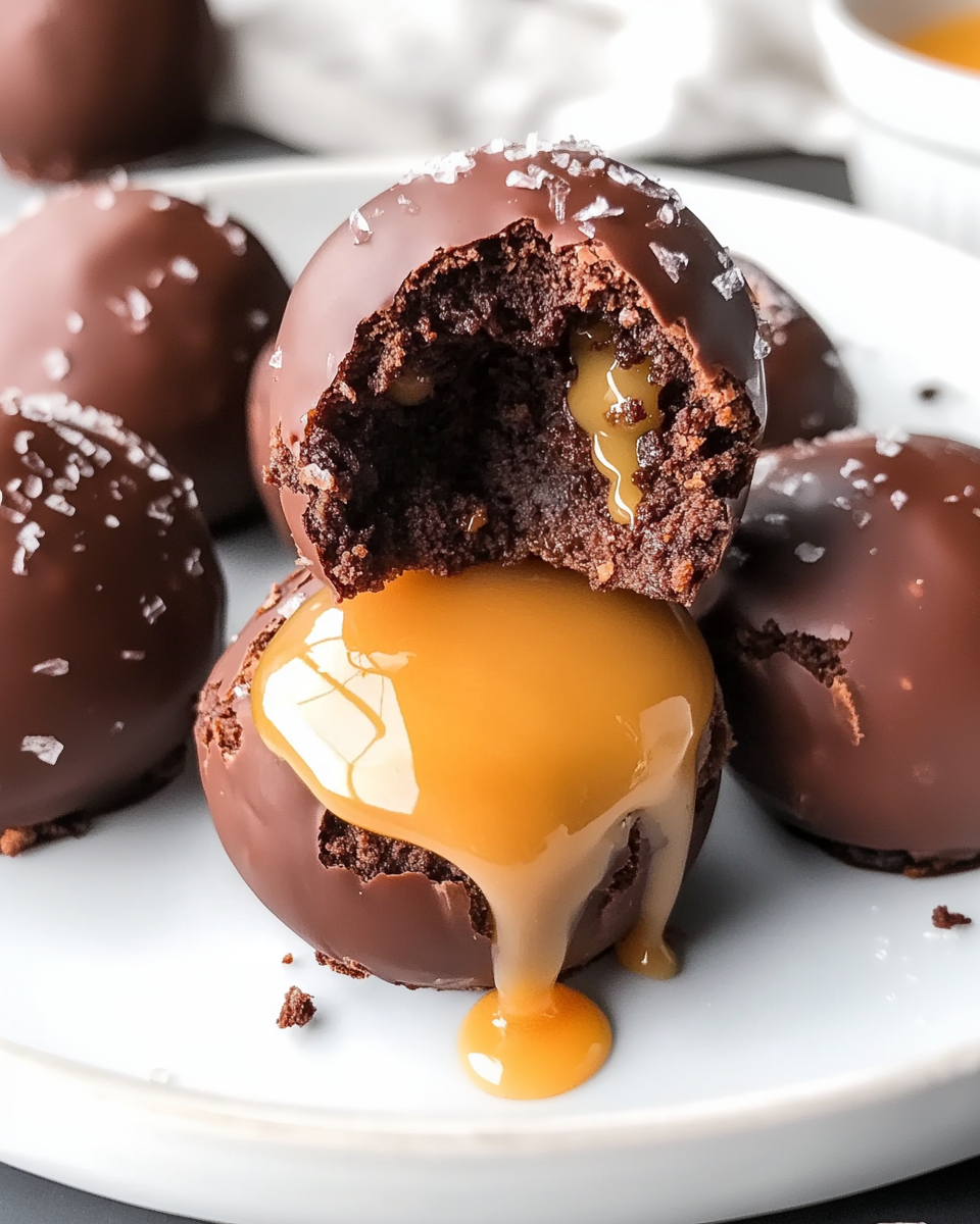 Salted Caramel Brownie Truffles