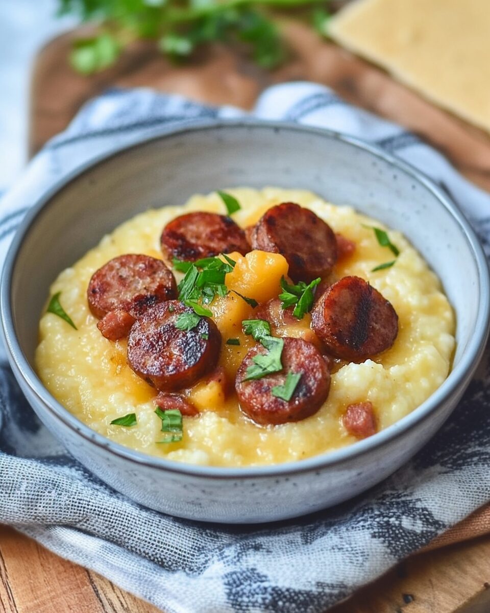 Smoked Sausage and Cheese Grits