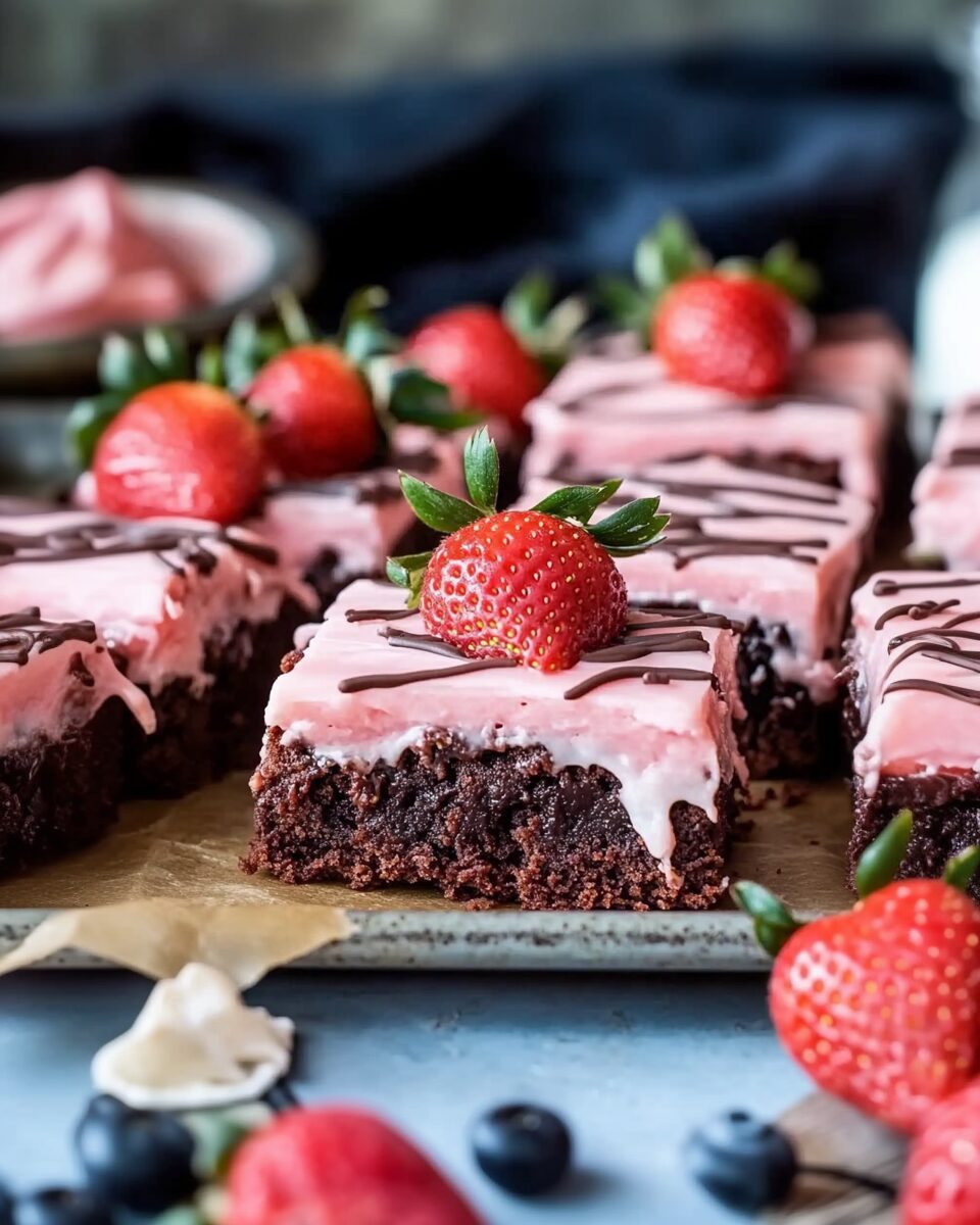 Strawberry Frosted Brownies