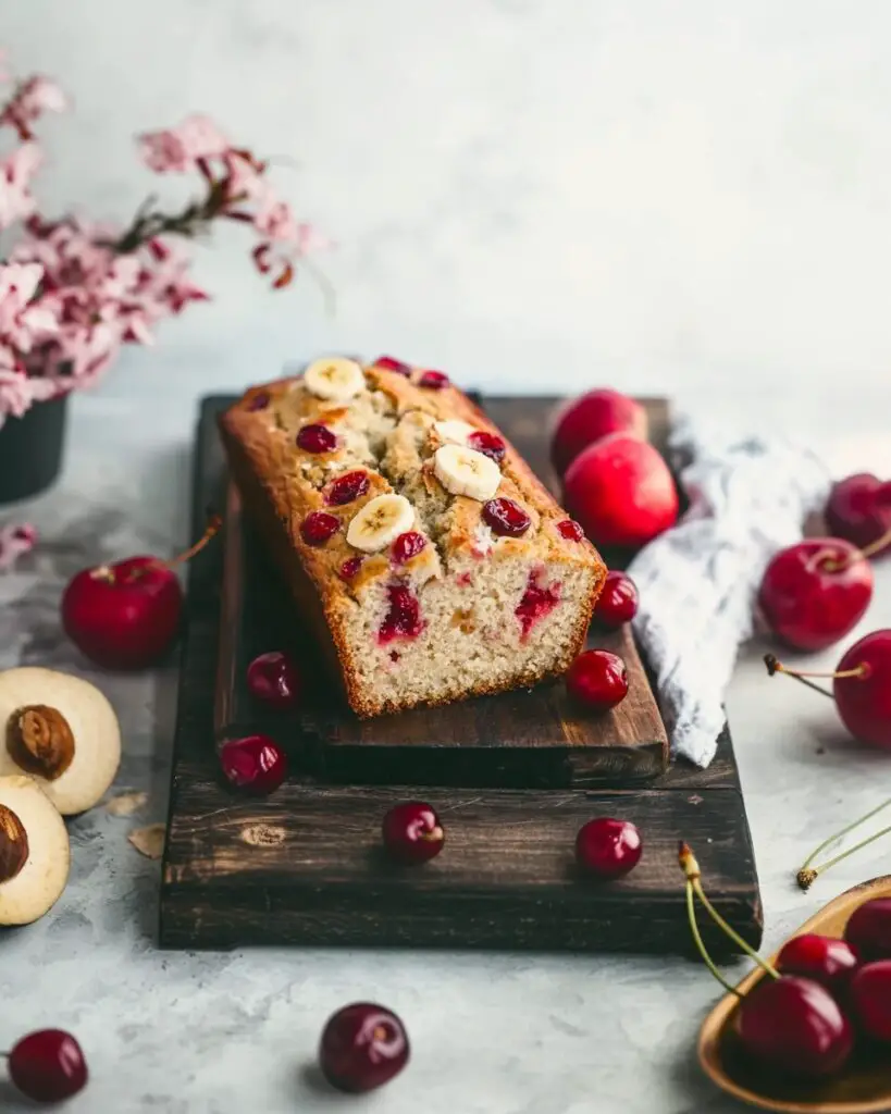 White Chocolate Cherry Banana Bread