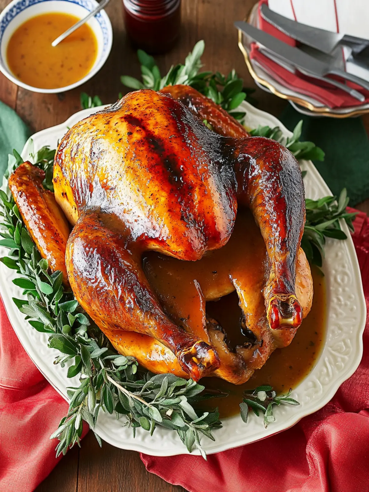 Honey-Chipotle Glazed Turkey with Gravy