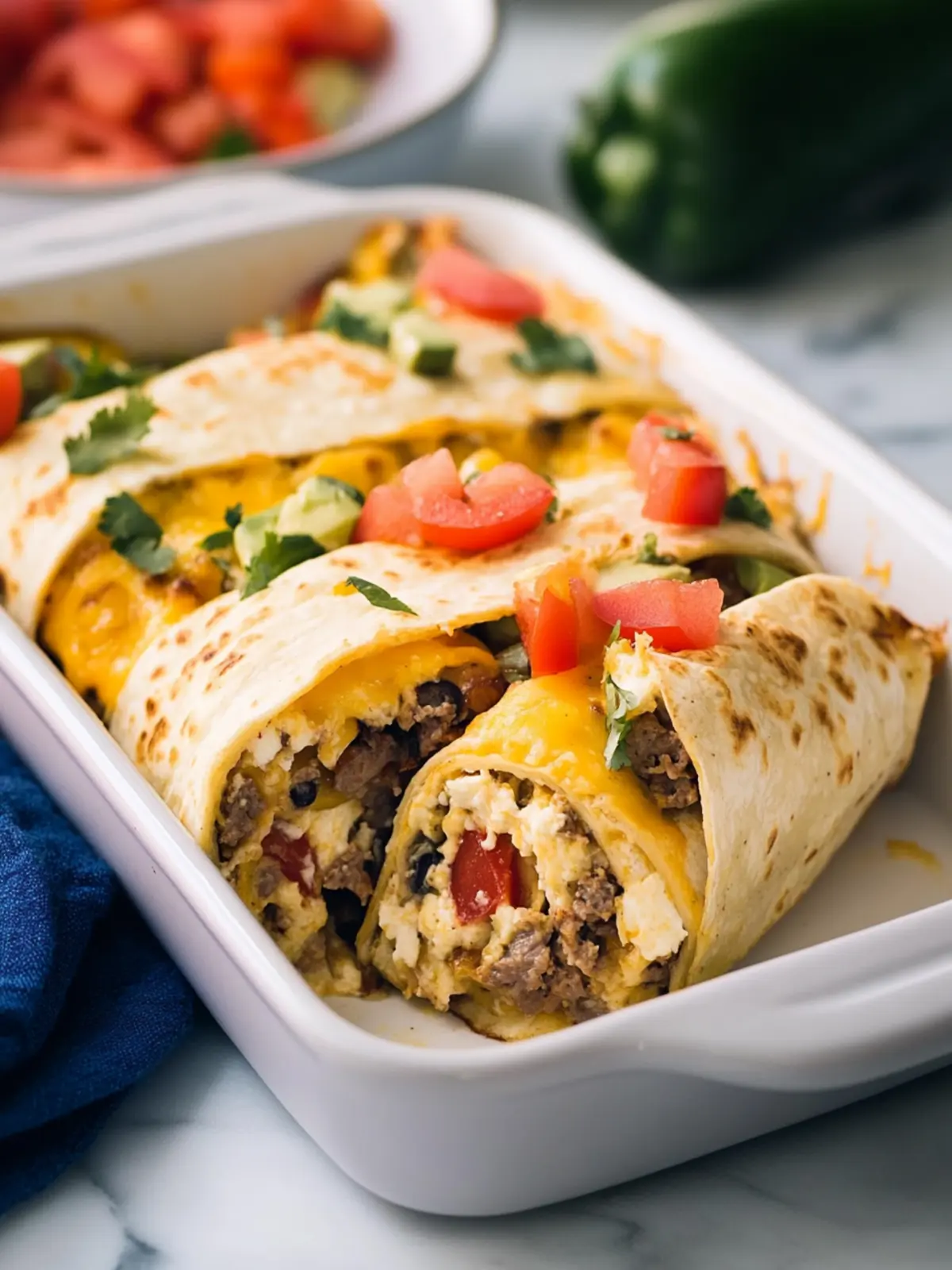 Breakfast Casserole Burritos