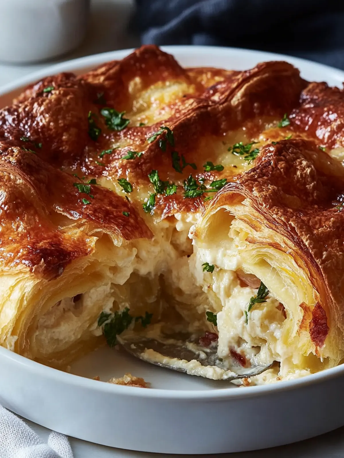 Cheesy Croissant Casserole for Effortless Brunch Bliss 2 Cheesy Croissant Casserole
