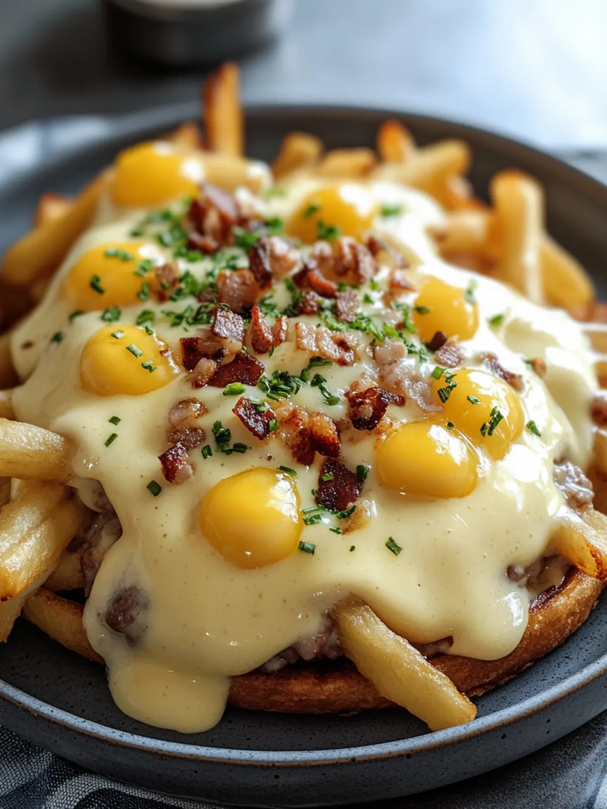 Breakfast Poutine with Hollandaise Sauce