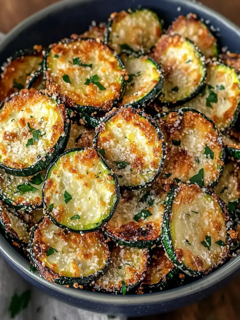 Crispy Garlic Parmesan Zucchini Chips