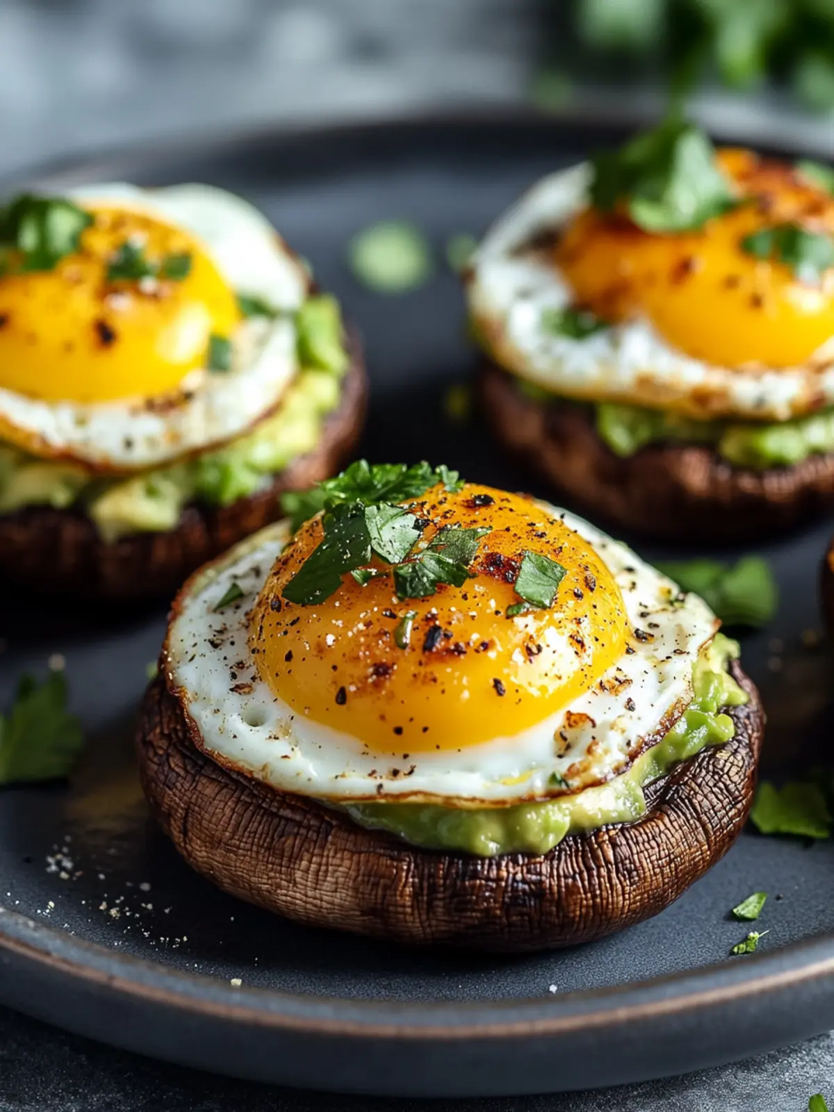 Avocado & Egg Stuffed Mushrooms