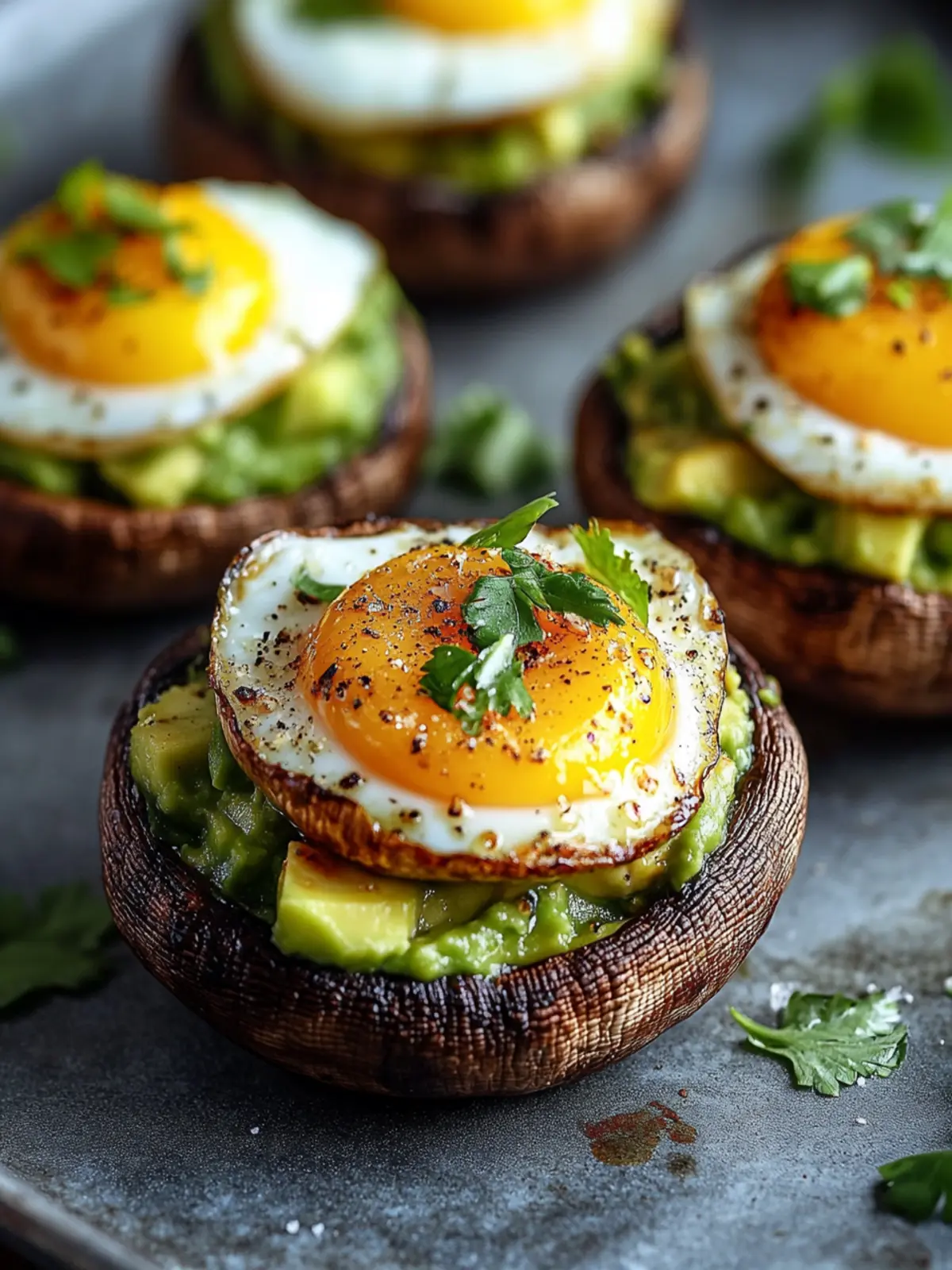 Avocado & Egg Stuffed Mushrooms