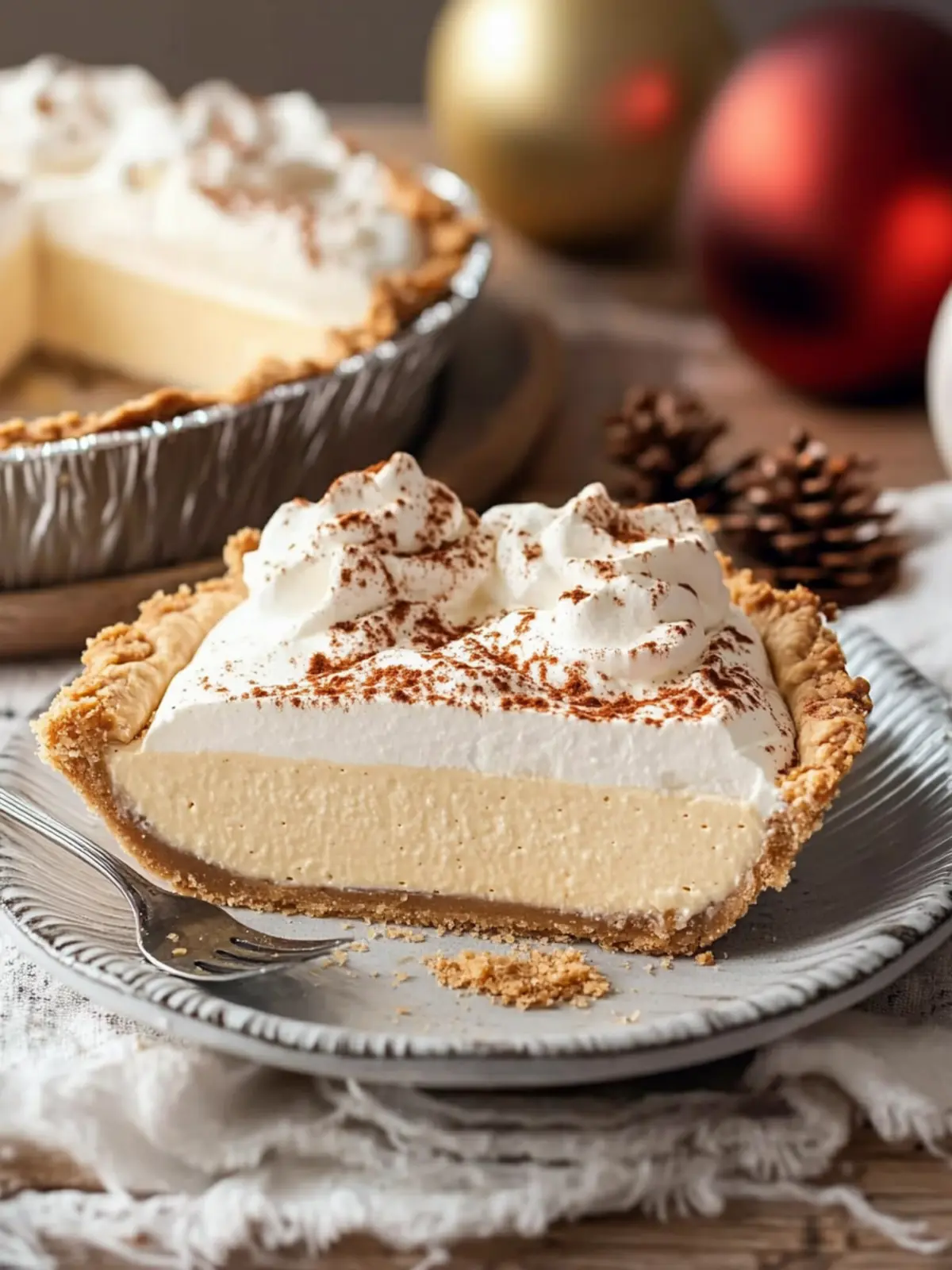 Decadent No-Bake Eggnog Pie: Creamy Holiday Bliss 4 No-Bake Eggnog Pie