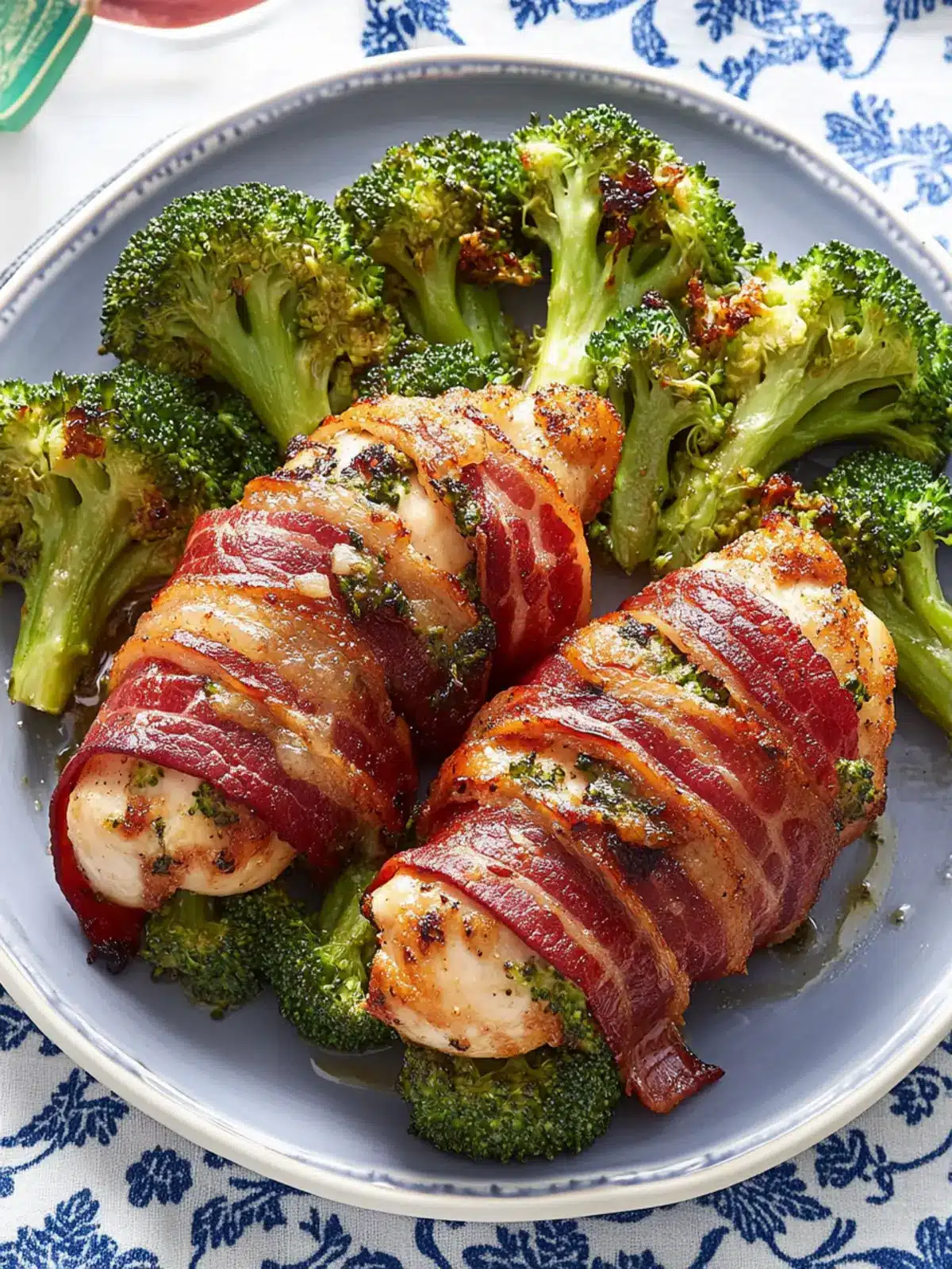 Bacon-Wrapped Chicken with Garlicky Broccoli