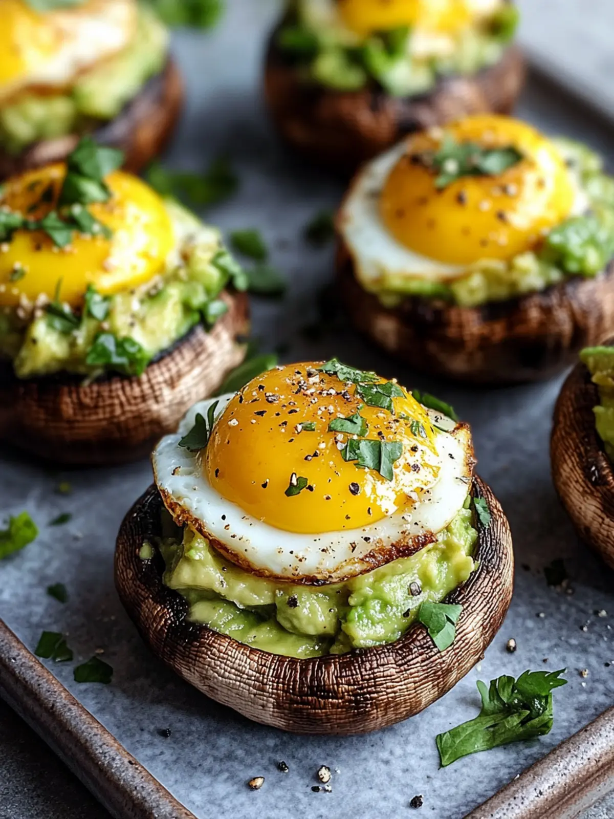 Avocado & Egg Stuffed Mushrooms