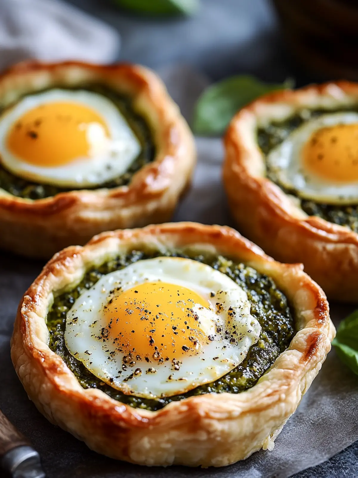 Pesto Cheese and Egg Breakfast Tarts