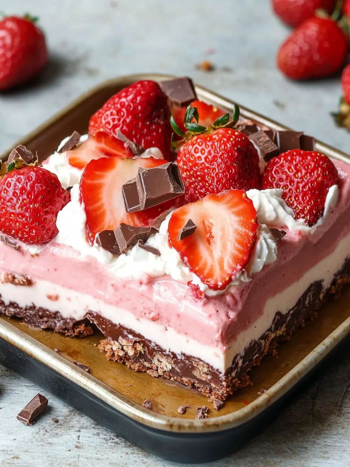 No-Bake Strawberry Chocolate Dessert Bars