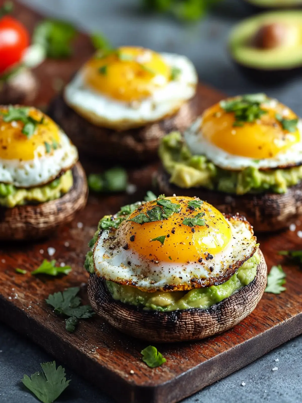 Avocado & Egg Stuffed Mushrooms