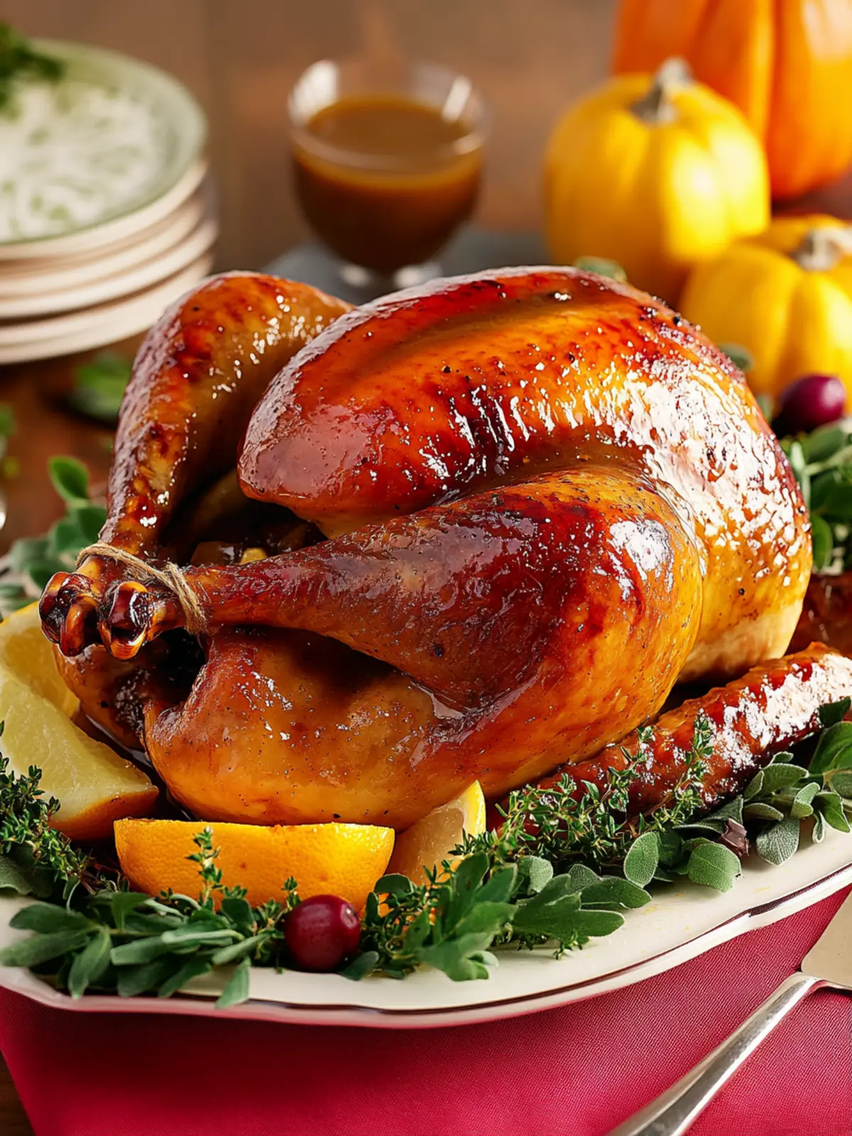 Honey-Chipotle Glazed Turkey with Gravy