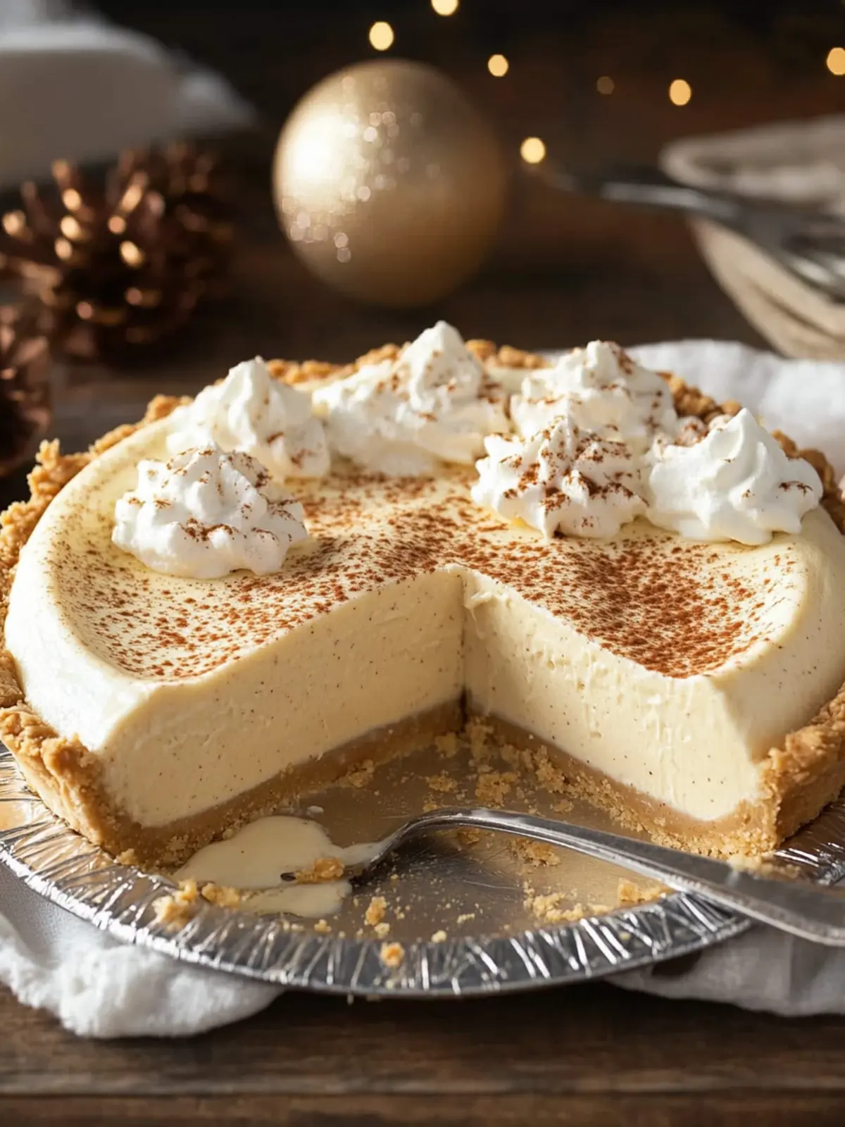 Decadent No-Bake Eggnog Pie: Creamy Holiday Bliss 2 No-Bake Eggnog Pie