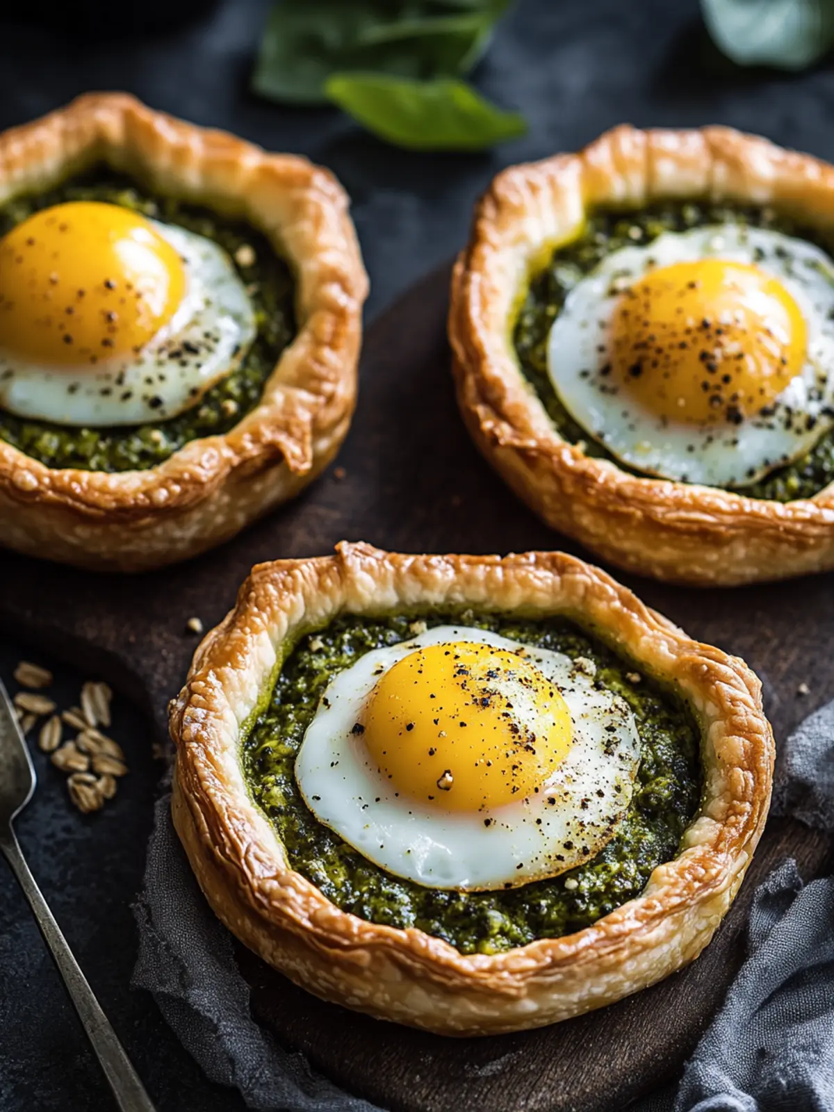 Pesto Cheese and Egg Breakfast Tarts