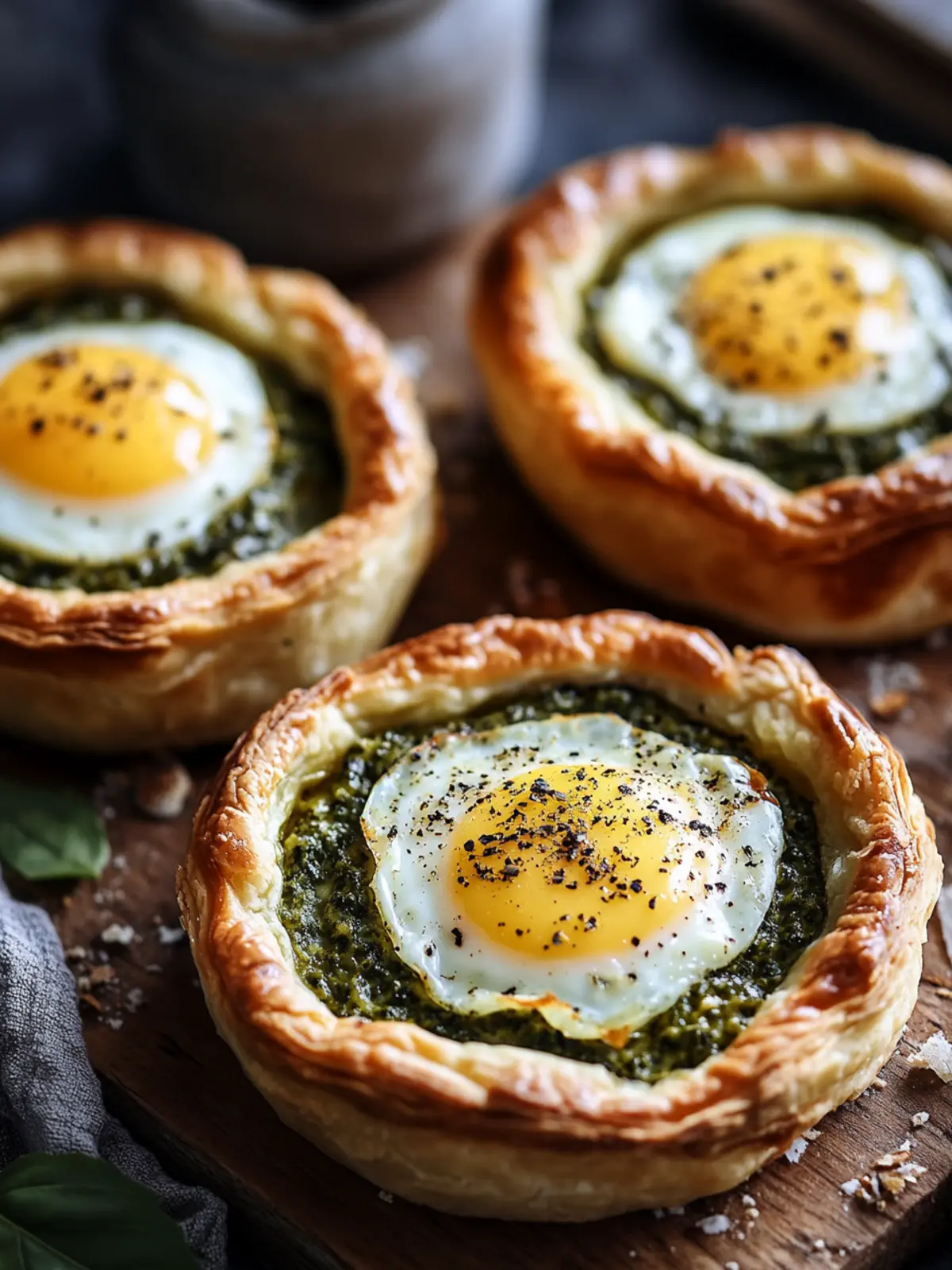 Pesto Cheese and Egg Breakfast Tarts