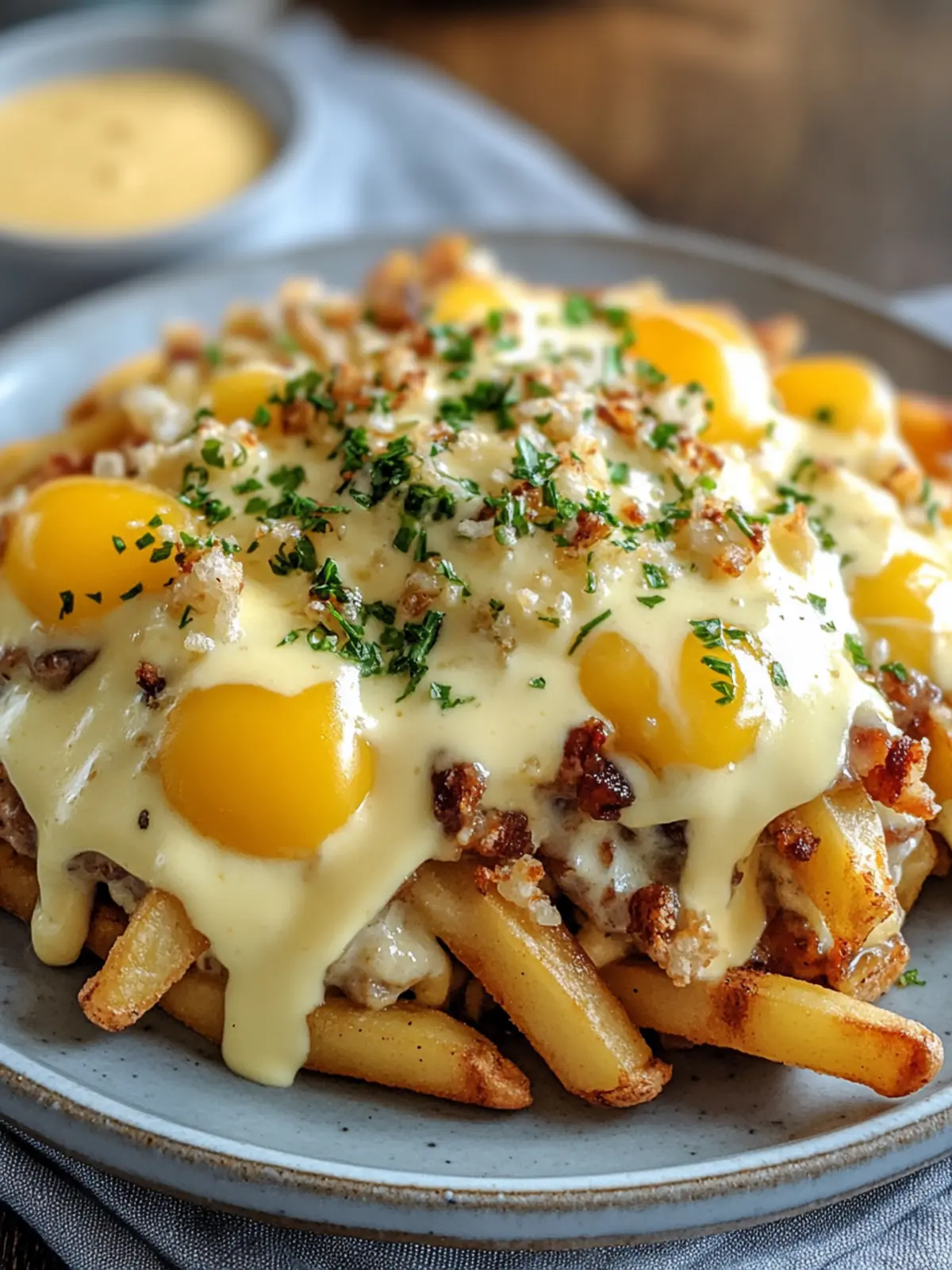 Breakfast Poutine with Hollandaise Sauce