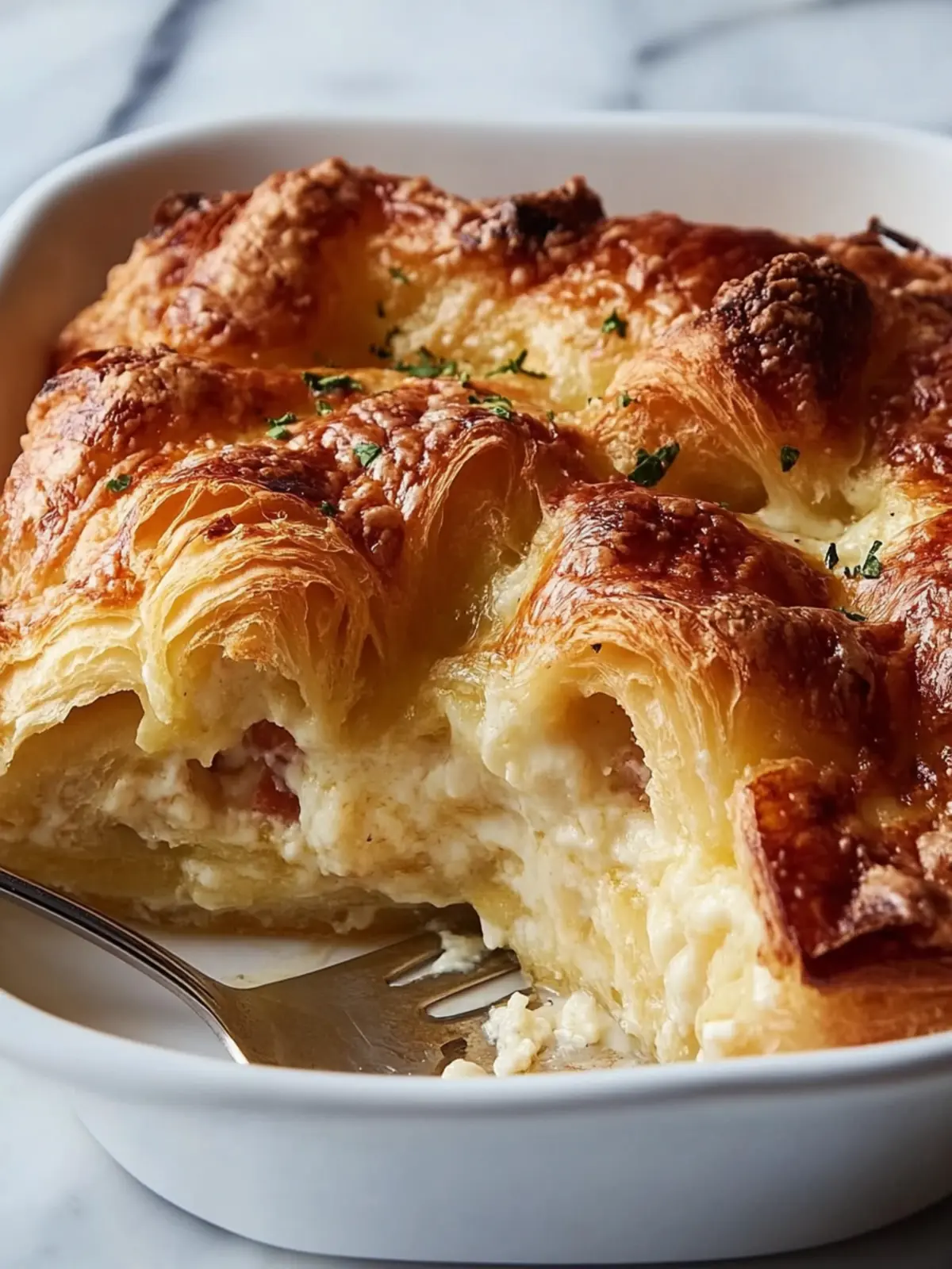 Cheesy Croissant Casserole for Effortless Brunch Bliss 4 Cheesy Croissant Casserole