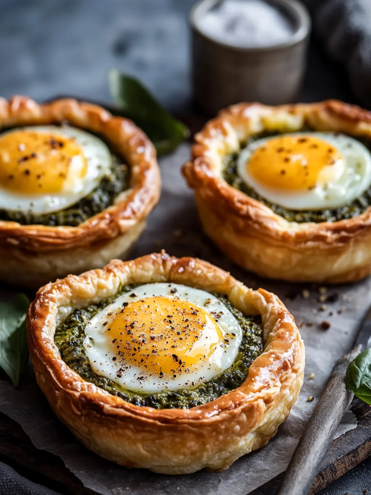 Pesto Cheese and Egg Breakfast Tarts