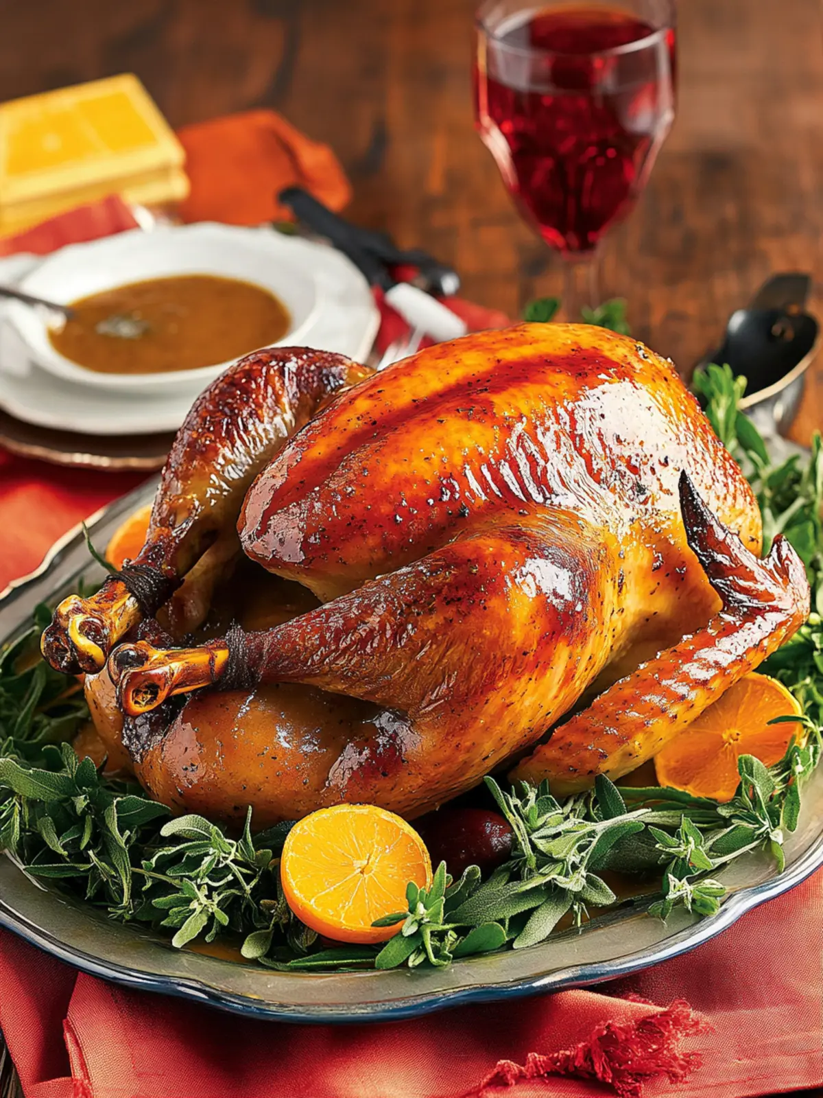 Honey-Chipotle Glazed Turkey with Gravy