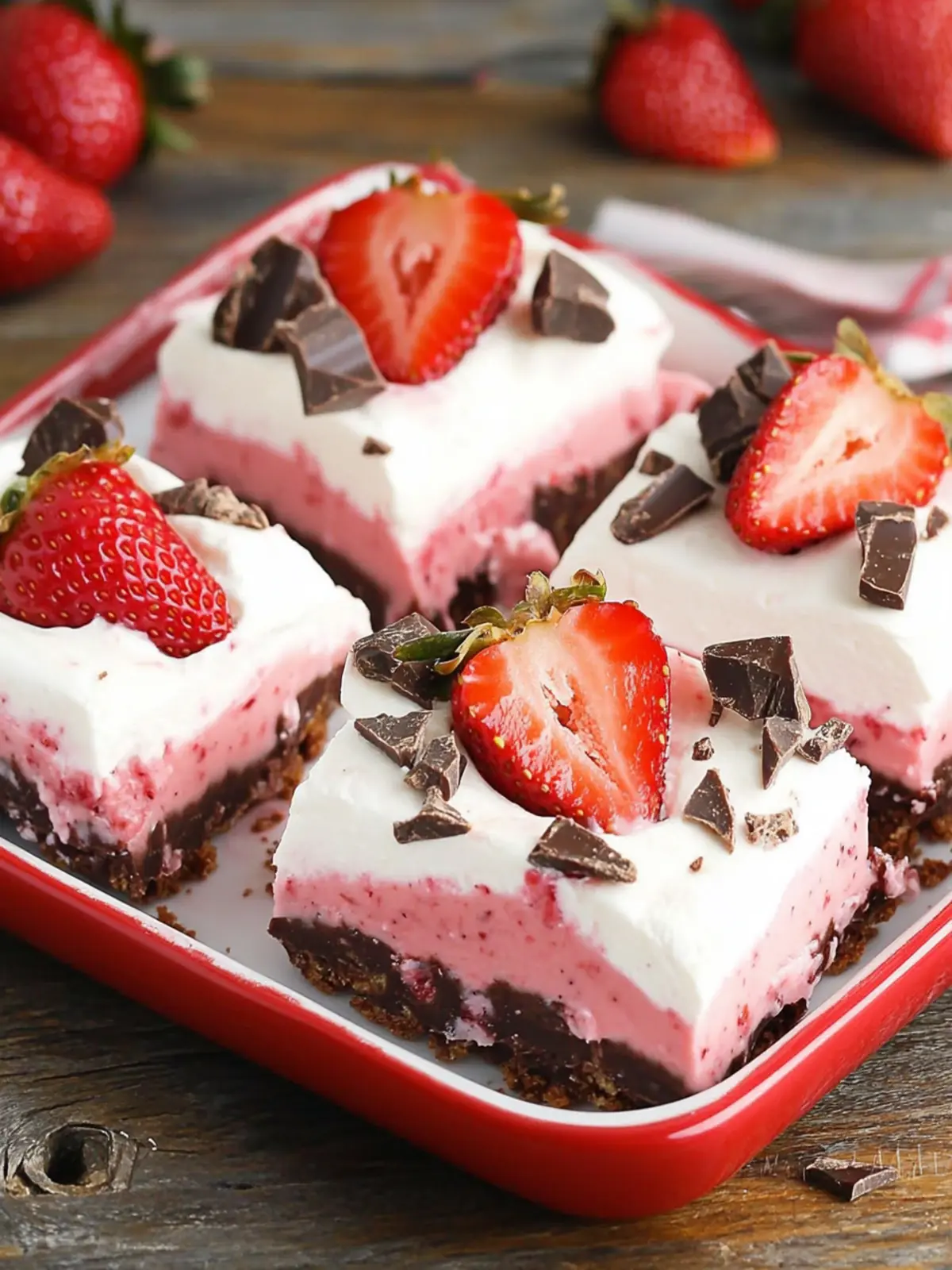 No-Bake Strawberry Chocolate Dessert Bars