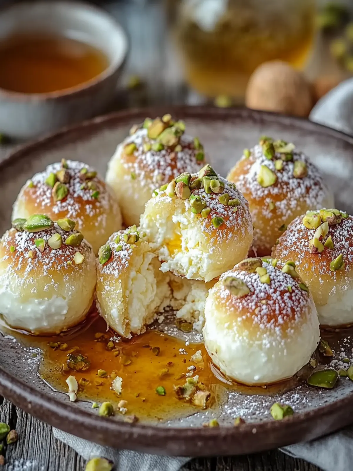 Savory Sweet Ricotta Pistachio Honey Bites You’ll Love 5 Ricotta Pistachio Honey Bites