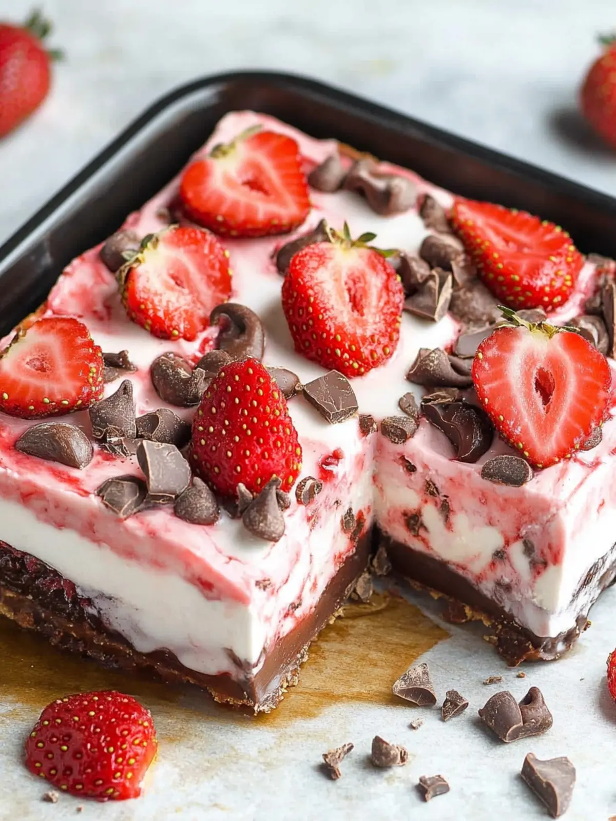 No-Bake Strawberry Chocolate Dessert Bars
