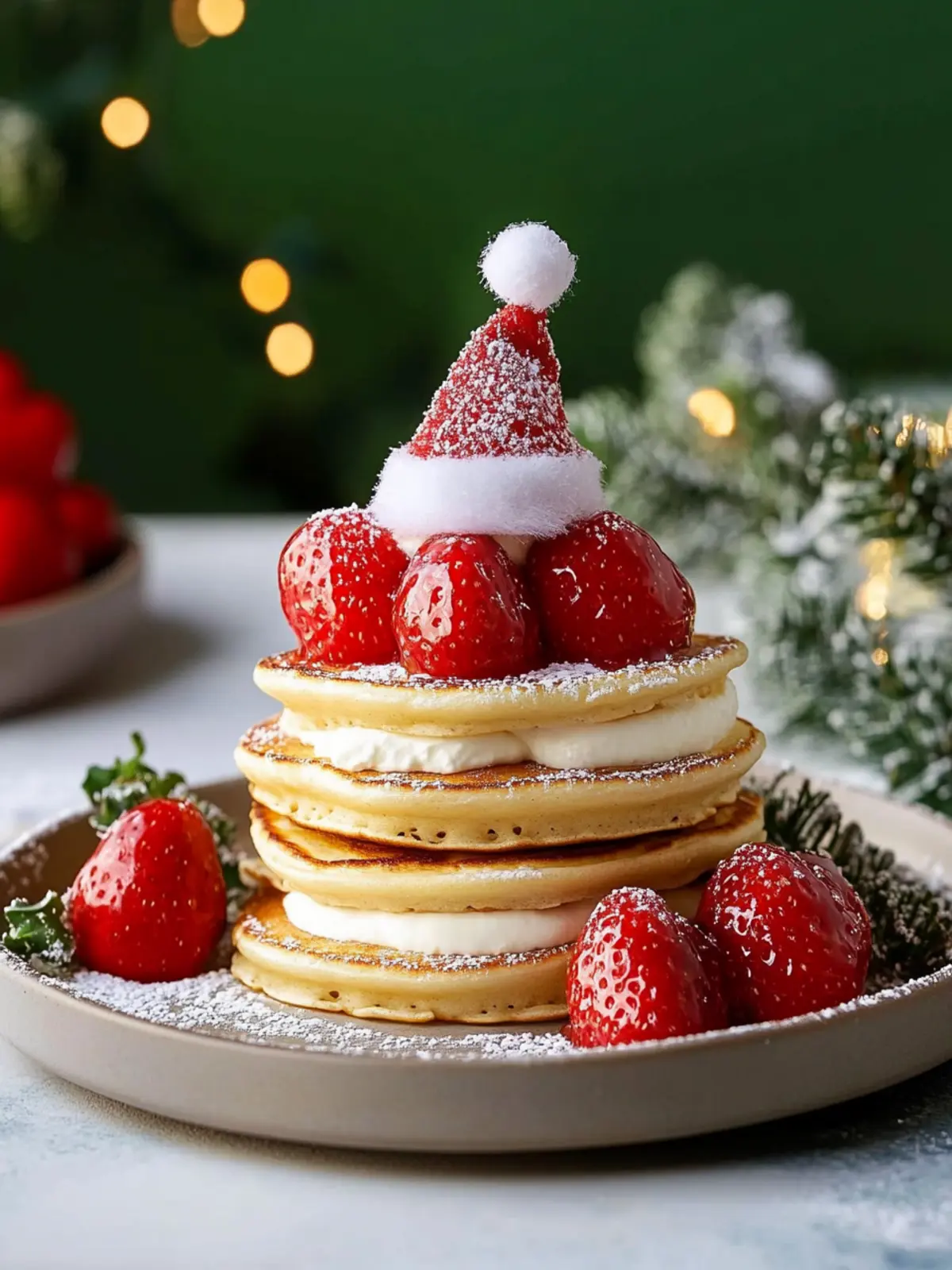 Delicious Santa Hat Pancakes for a Festive Breakfast Treat 2 Santa Hat Pancakes