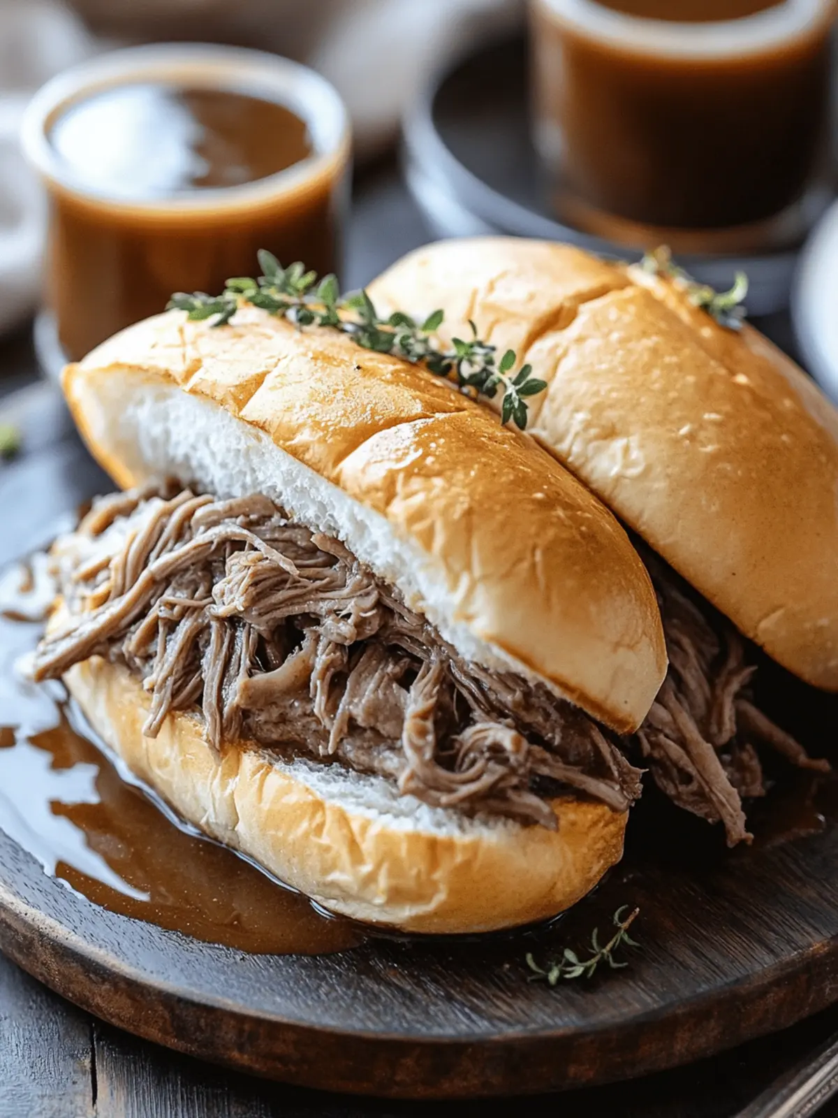 Hearty Crockpot French Dip Sandwiches for Effortless Comfort 2 Crockpot French Dip Sandwiches