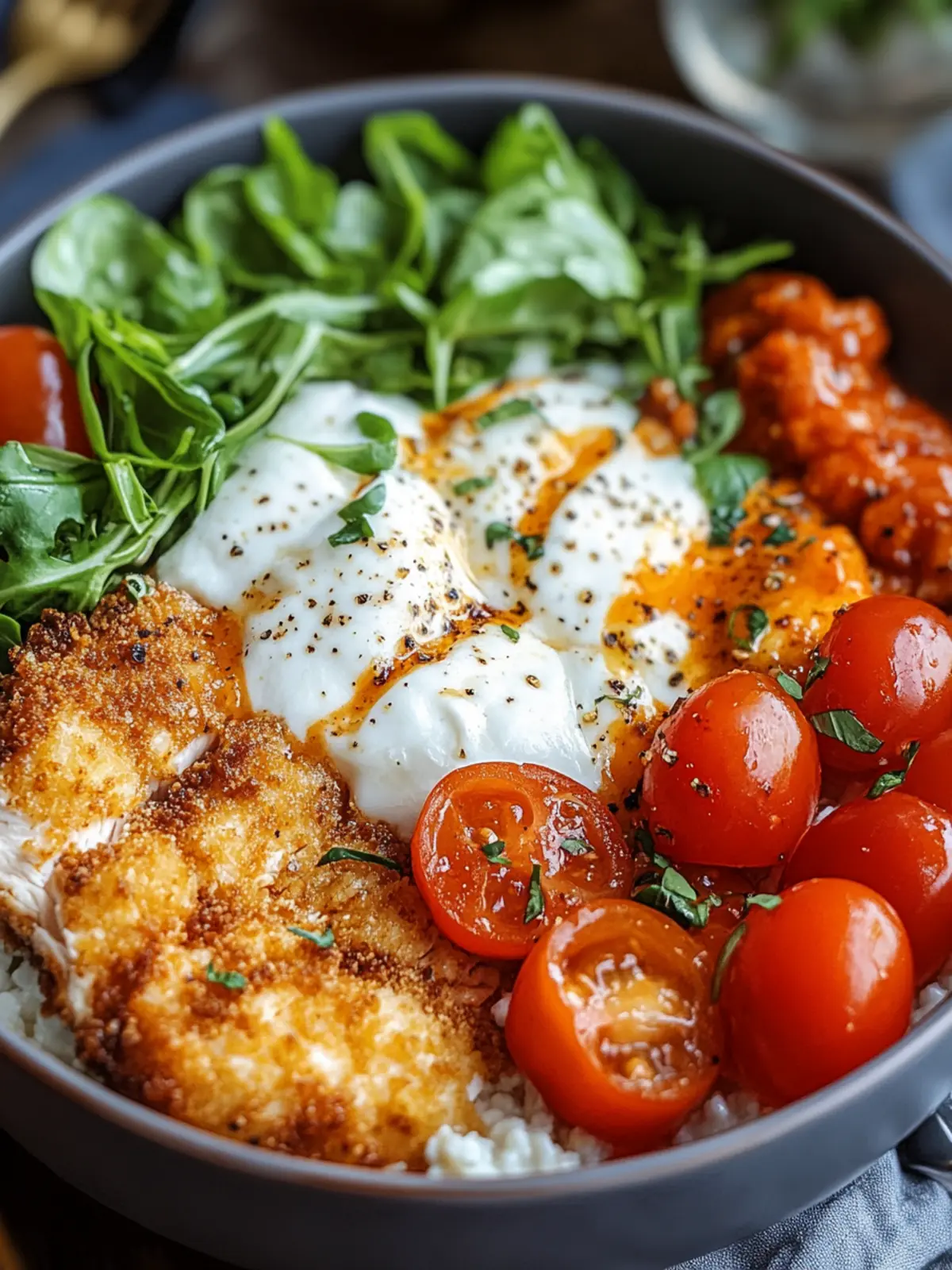 High Protein Chicken Parm Cottage Cheese Bowl