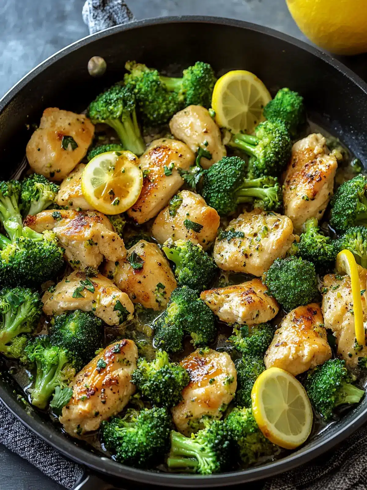 Lemon Garlic Chicken & Broccoli Skillet: Quick Healthy Delight 3 Lemon Garlic Chicken & Broccoli Skillet