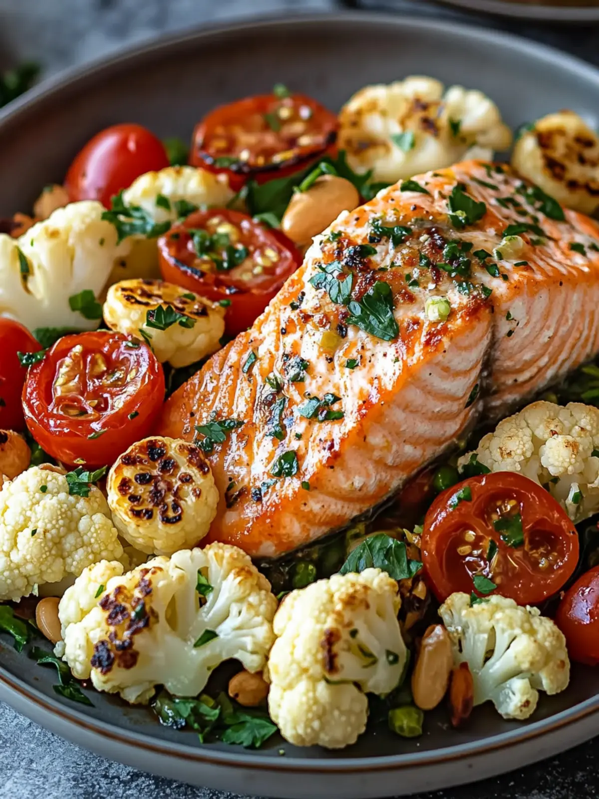 Lebanese Roast Salmon and Cauliflower Salad: A Zesty Delight 2 Lebanese Roast Salmon and Cauliflower Salad