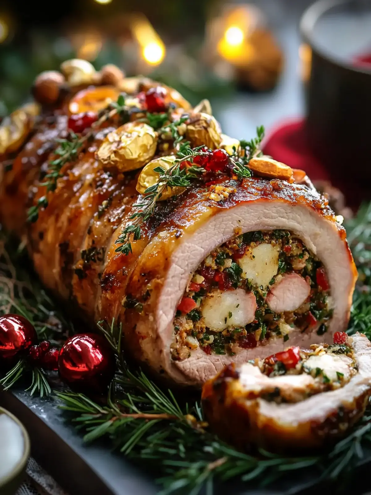 Festive Christmas Stuffed Pork Tenderloin