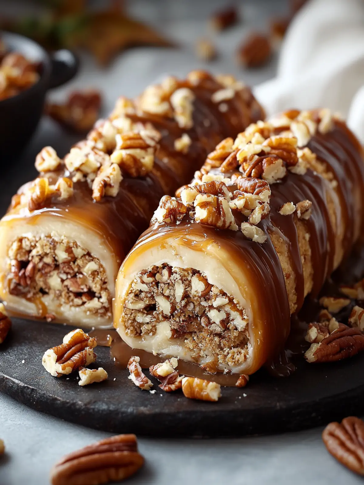Decadent Caramel Pecan Logs: Your Festive Homemade Delight 2 Caramel Pecan Logs