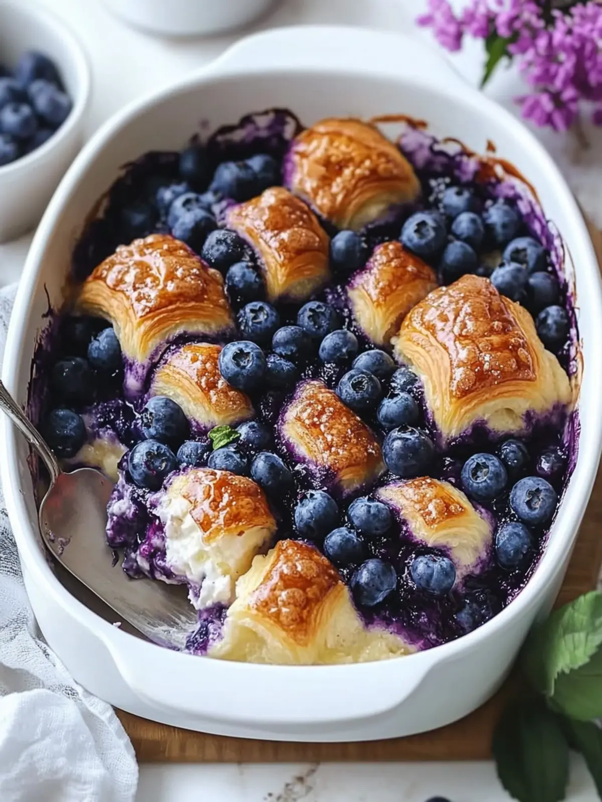 Irresistible Blueberry Cream Cheese Croissant Casserole Delight 5 Blueberry Cream Cheese Croissant Casserole