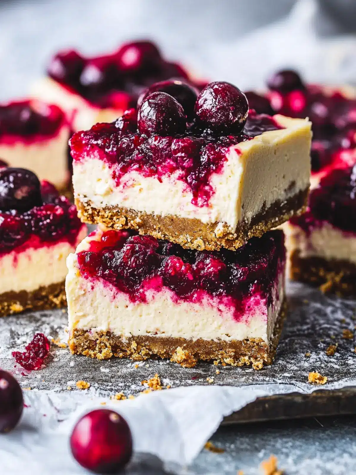 Decadent Vegan Cranberry Cheesecake Bars for a Festive Treat 2 Vegan cranberry cheesecake bars