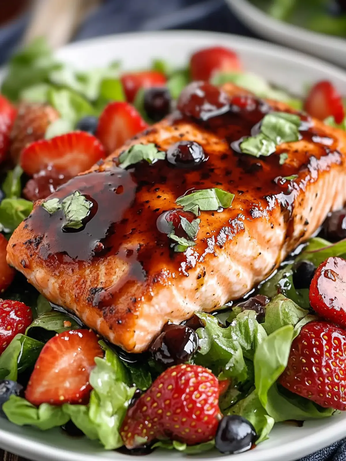 Savory Strawberry Balsamic Glazed Baked Salmon Salad Bliss 4 Strawberry Balsamic Glazed Baked Salmon Salad