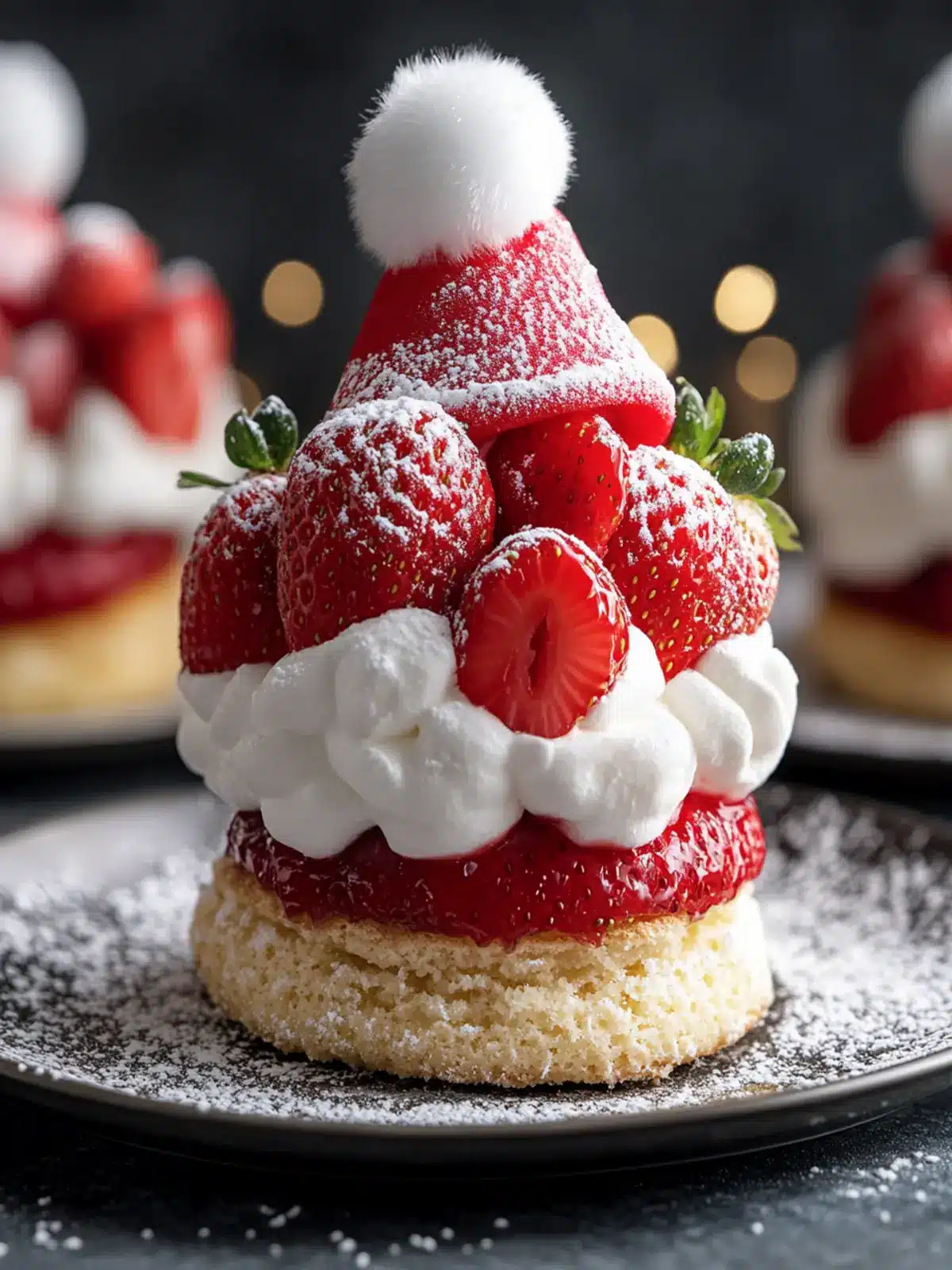 Delicious Santa Hat Strawberry Shortcakes for Festive Fun 3 Santa Hat Strawberry Shortcakes