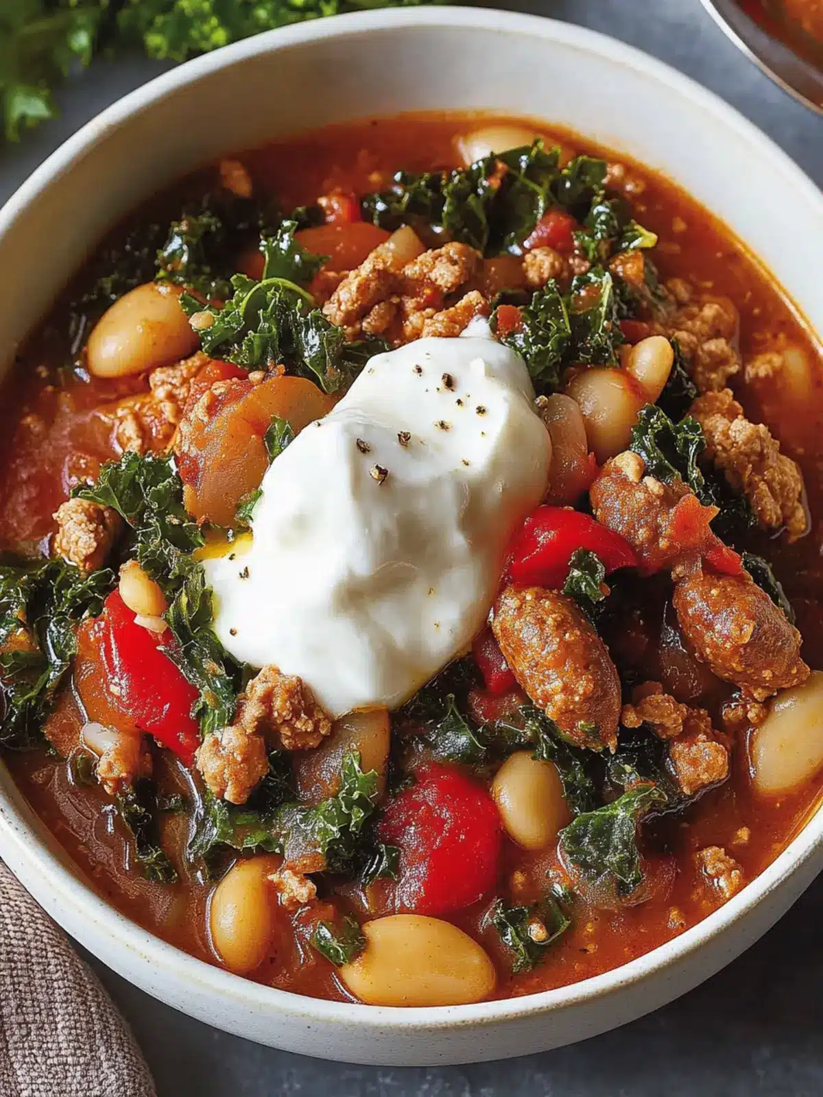 Spicy Turkey Sausage & Kale Chili for Cozy Nights In 2 Spicy Turkey Sausage & Kale Chili